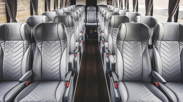 56 passenger charter bus interior view