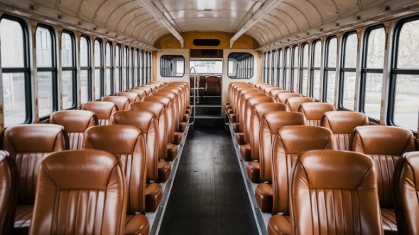 school bus rental interior minot